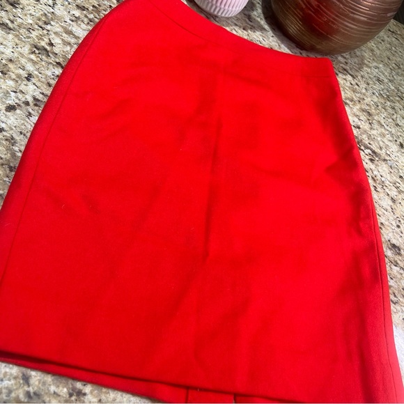 J Crew Coral Orange Wool Blend Pencil Skirt 2 - Picture 2 of 9